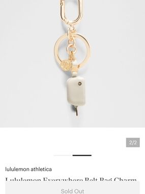 lululemon Everywhere Belt Bag Charm in Beech White with Gold Hardware NWT
